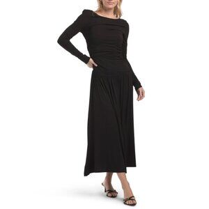 SUPER NATURAL BY SECRET MISSION Black Drop Waist Midi Dress